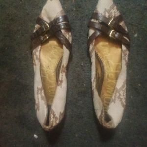 Sam Edelman leather snake pumps